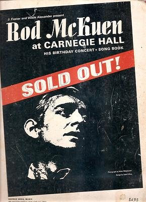 Music Book 1970 Rod McKuen At Carnegie Hall Rod McKuen B1