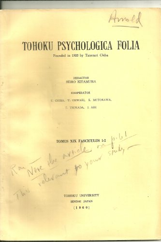 1966 Tohoku Psychologica Folia- Tomus XIX Fasciculus 1-2