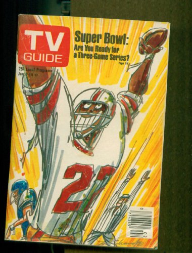 TV Guide January 8-14 1977 Super Bowl Cover Art by Roland Michard