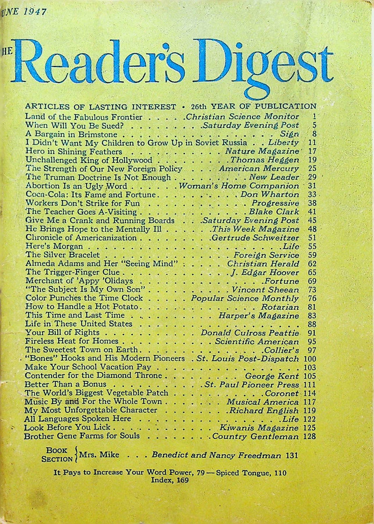 Reader's Digest June 1947 Coca-Cola