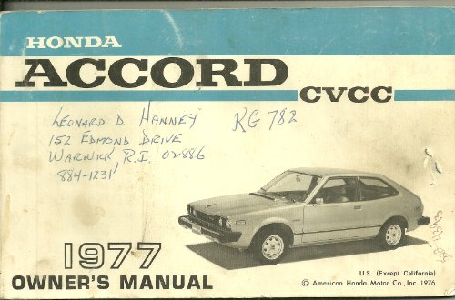 1977 Honda Accord CVCC Owner's Manual