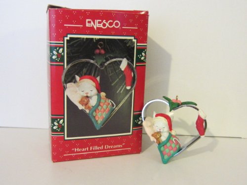 Ornament Heart Filled Dreams Kitten with Bear 1993