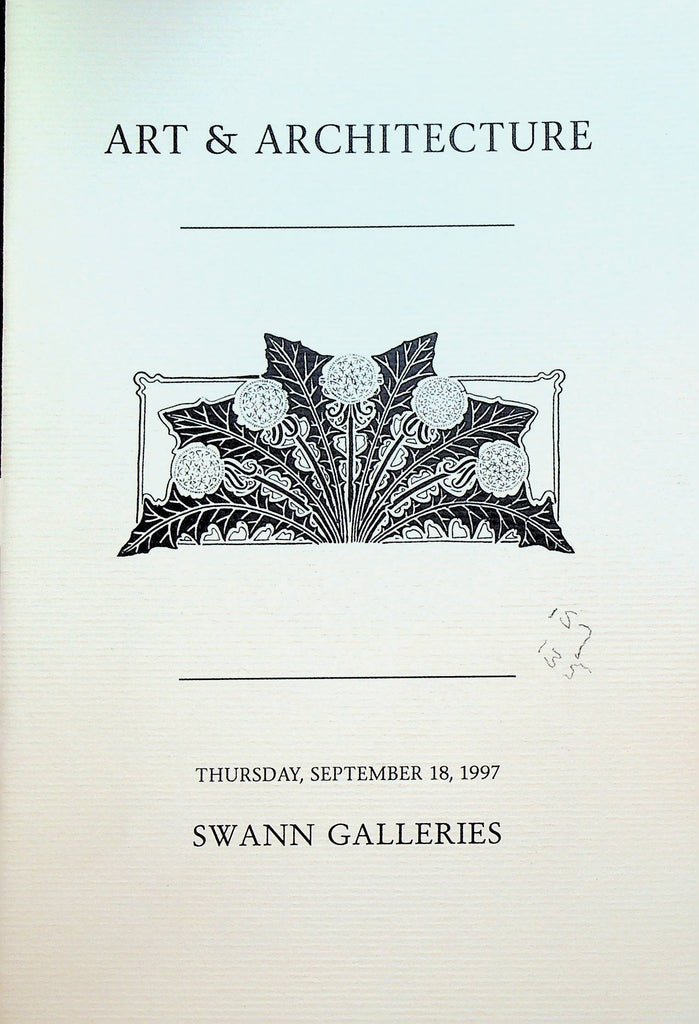 Art & Architecture Swann Galleries Auction Catalog September 18 1997