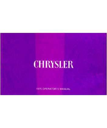 1975 Chrysler Owners Manual User Guide Reference Operator Book Fuses Fluids