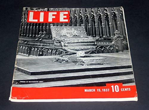 LIFE MAGAZINE MARCH 15 1937 THRONE IN WESTMINISTER ABBEY