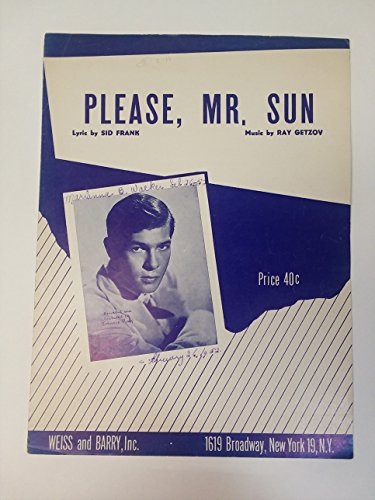 Sheet Music 1951 Please, Mr. Sun Johnnie Ray 240