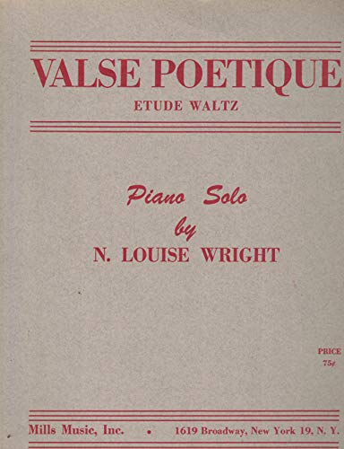 Valse Poetique Etude Waltz Piano Solo Sheet Music