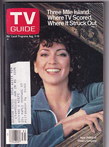 Tv Guide Mag Joyce DeWitt Of Three's Company August 4-10, 1979