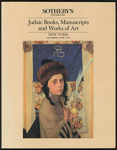 Judaic Books, Manuscripts and Works of Art December 6 & 7, 1984 - Sale # 5237